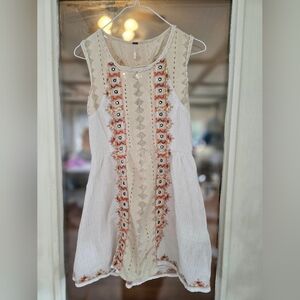 Free People Embroidered Boho Aztec Sleeveless Tank Dress Xs 2